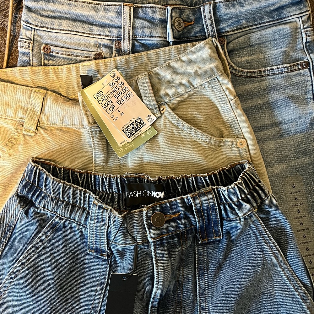 H&M cargos Demin, Fashion Nova Denim cargos American Eagle skinny Jeans Bundle